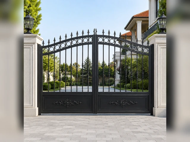 Çift kanatlı demir site ve villa bahçe kapısı modeli