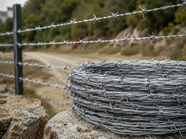 Ankara ters bükümlü dikenli tel uygulamasında galvanizli dikenli tel rulosu ve arazi güvenlik hattı