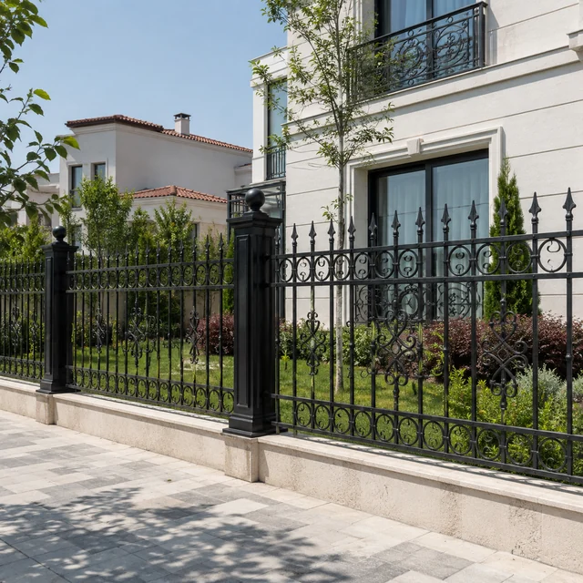 Lama Motifli Ferforje Bahçe Çiti Lama ve motifli ferforje demir bahçe çiti villa uygulaması Ankara