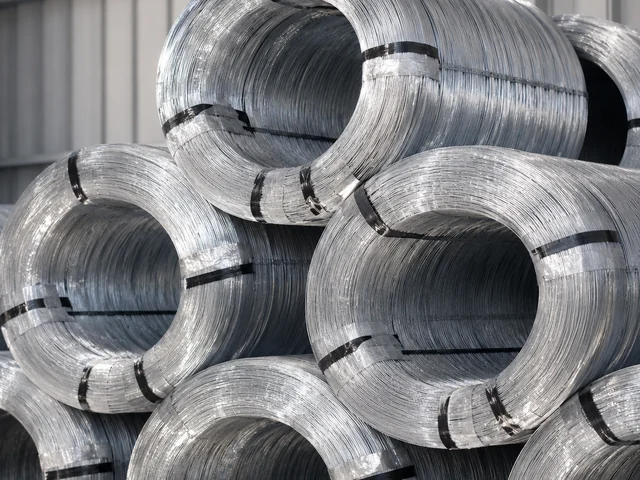 Galvaniz tel tonajlı tedarik için istiflenmiş tel bobinleri