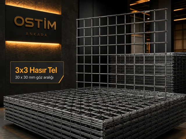 3x3 hasır tel Ankara 30 x 30 mm göz aralıklı kaynaklı kare tel panel