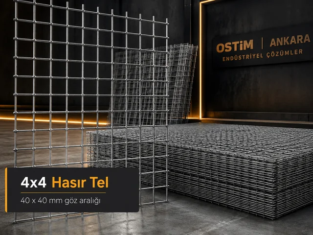 4x4 hasır tel Ankara 40 x 40 mm göz aralıklı puntalı kare tel panel