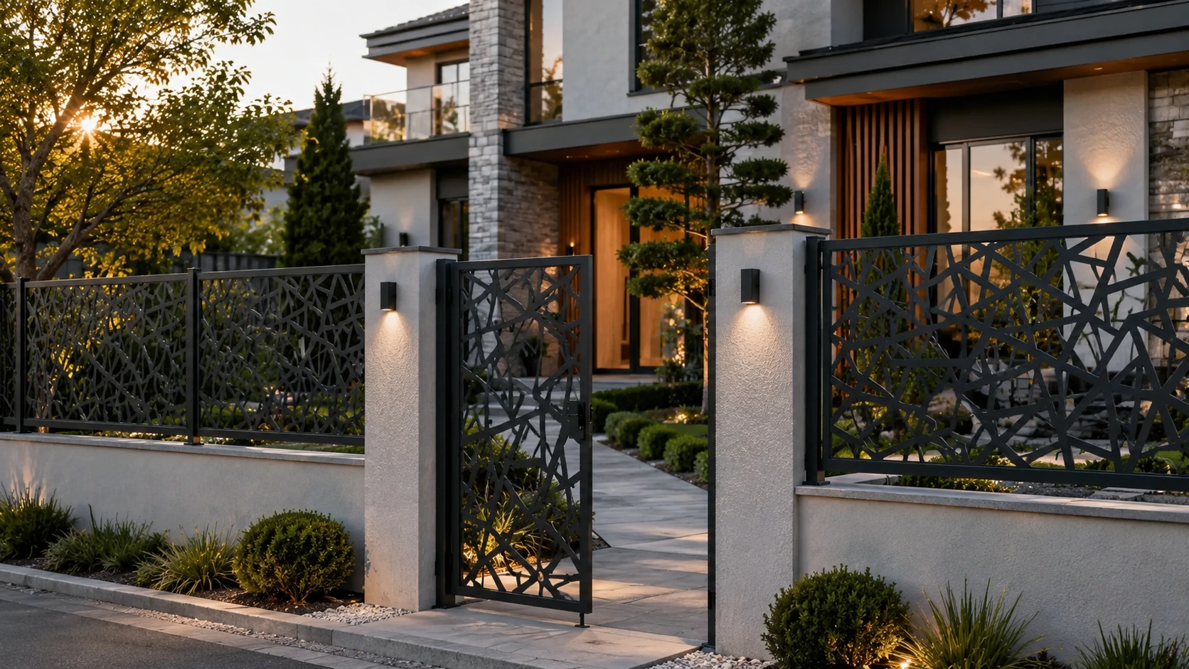 Modern bahçe kapısı ve dekoratif metal korkuluk sistemi Ankara