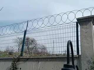Ankara duvar üstü panel çit uygulamasında yeşil panel sistem ve üst bölümde ayrı jiletli tel güvenlik hattı