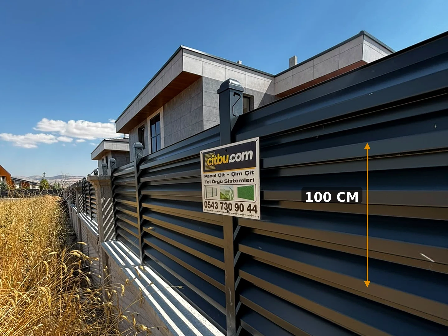 100 cm Panjur Çit gerçek saha uygulaması 100 cm Panjur Çit Ankara: 1 Metre Galvaniz ve Modern Bahçe Çiti için gerçek saha uygulamasından hazırlanmış panjur çit görseli