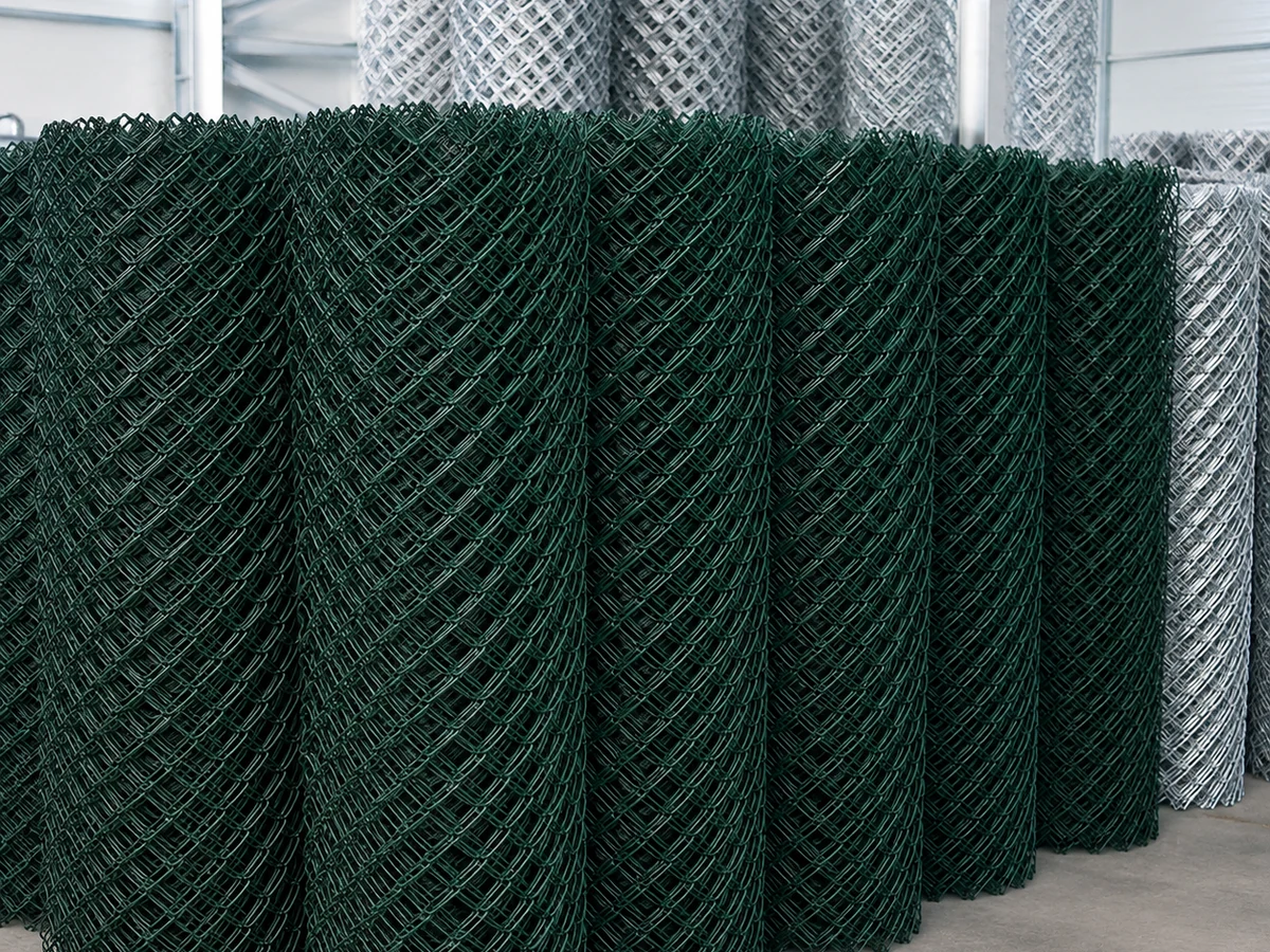 PVC tel Ankara için yeşil PVC kaplı örgü tel ve galvanizli tel rulo stok görünümü